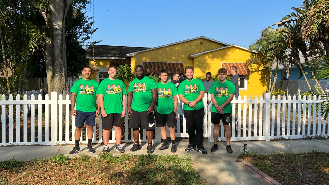 The Big Boys Moving & Storage crew outside a customer's home